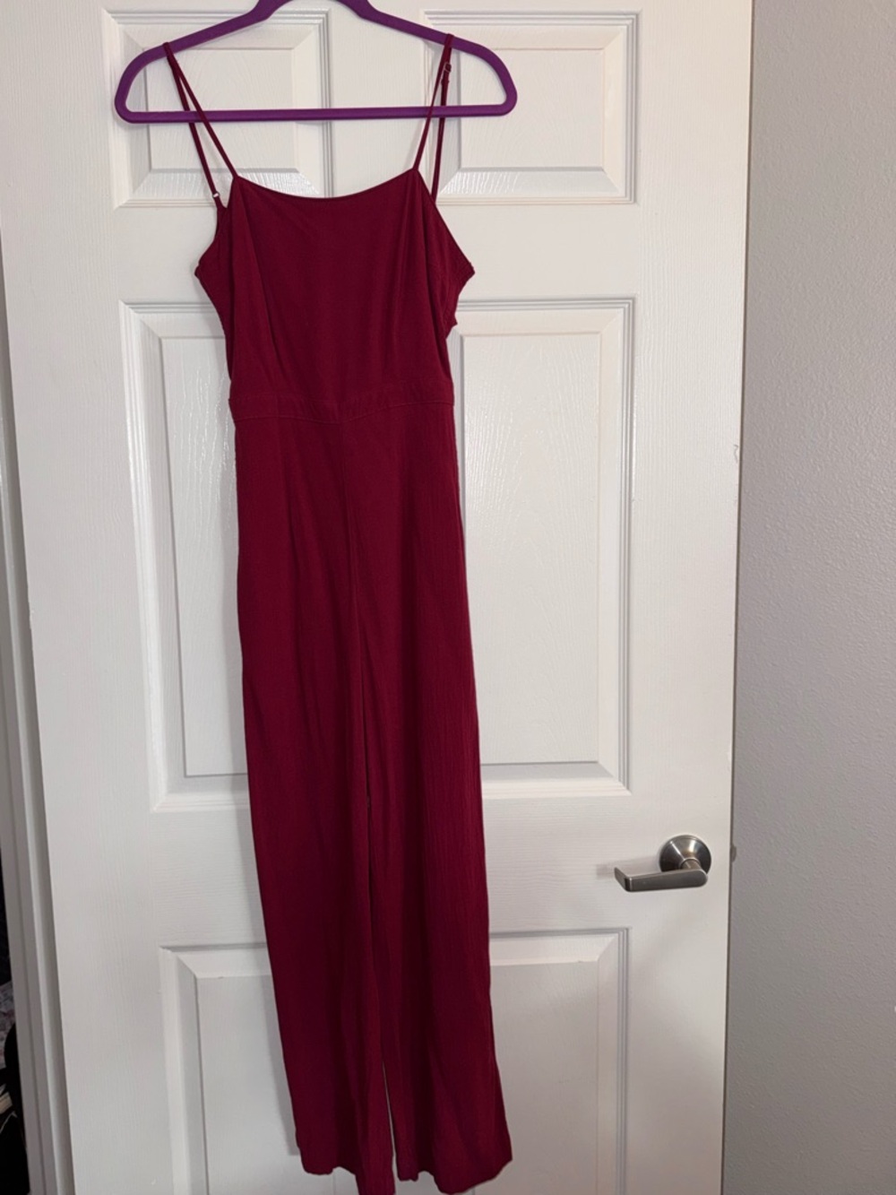 Abercrombie & Fitch Burgundy Spaghetti Strap Jumpsuit